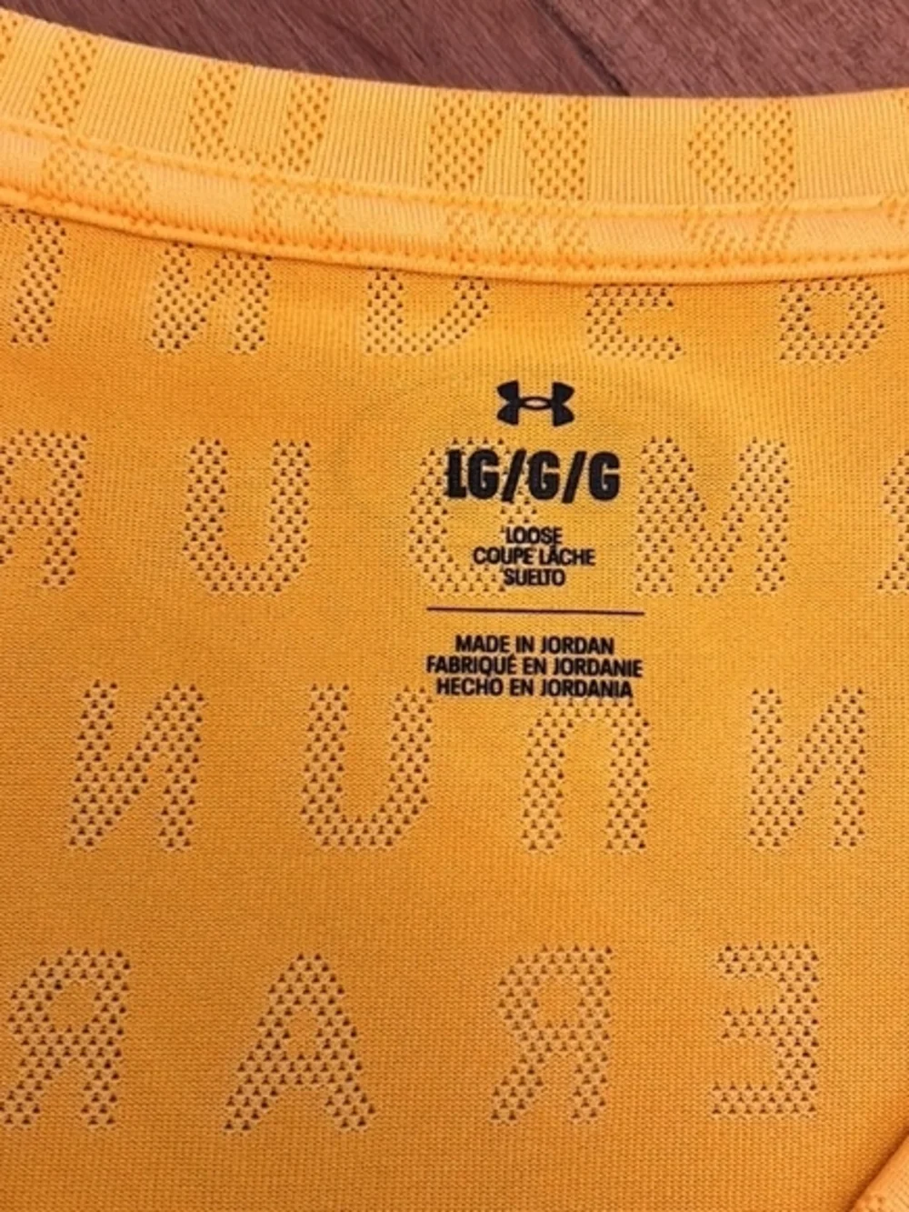 LG Yellow Mesh Logo Short Sleeve Tee - Picture 2 of 3